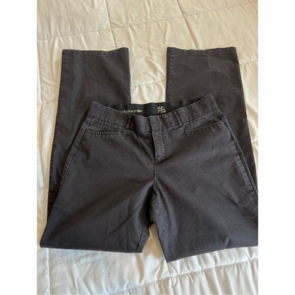 Dockers Khaki Goodness Inside Bootcut black khakis size 10 long tall - Picture 2 of 12